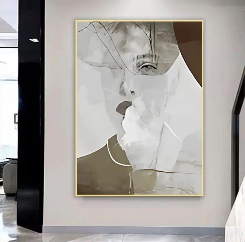 Marktna Canvas wall art featuring an Arab girl design with a hollow frame, measuring (50×70), one piece - Image 2