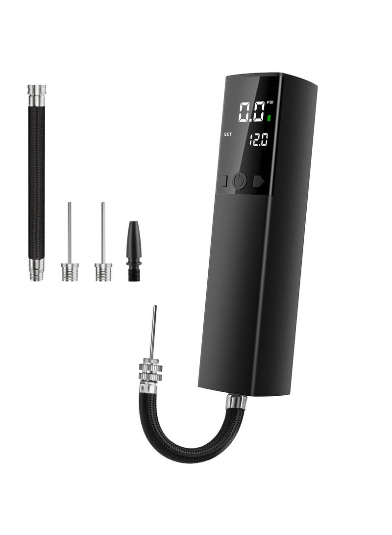 Electric Ball Pump,Smart Football Pump Portable Fast Ball Inflation with Accurate Pressure Gauge and Digital LCD Display for Football Basketball Volleyball Rugby (2 Needle and 1 Nozzle) - Image 1