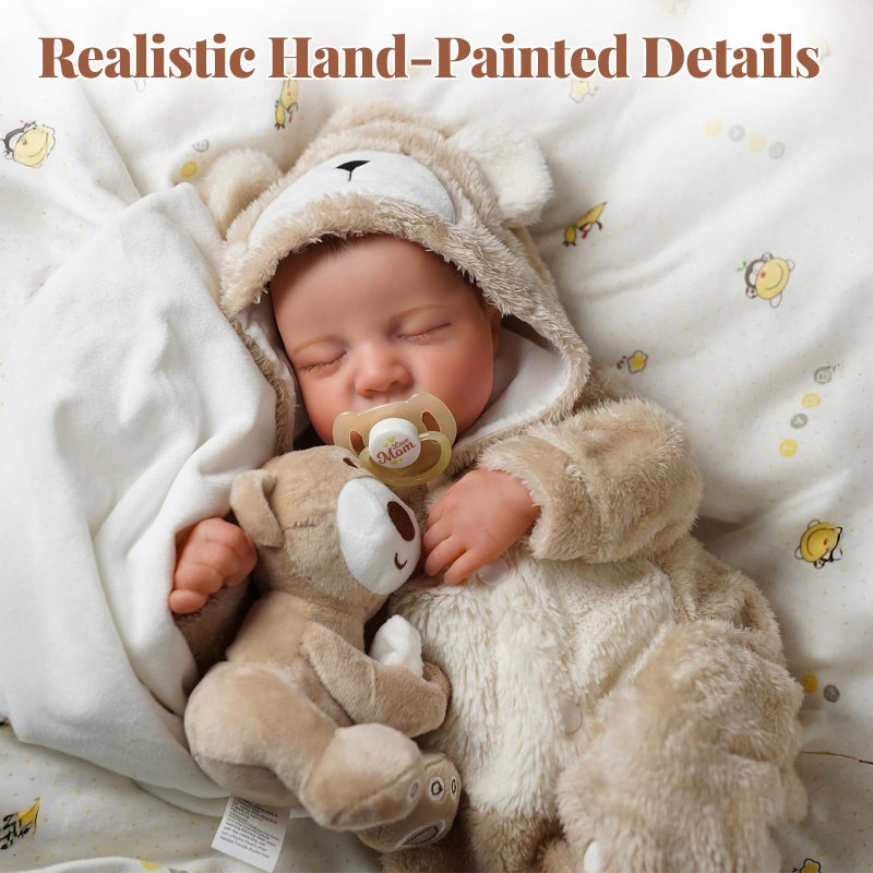 BABESIDE Lifelike Reborn Baby Dolls Boy  17Inch Baby Soft Body RealisticNewborn Baby Doll Silicone Full Body Vinyl Real Life Baby Dolls with Toy Accessories for Kids Age 3 - Image 3