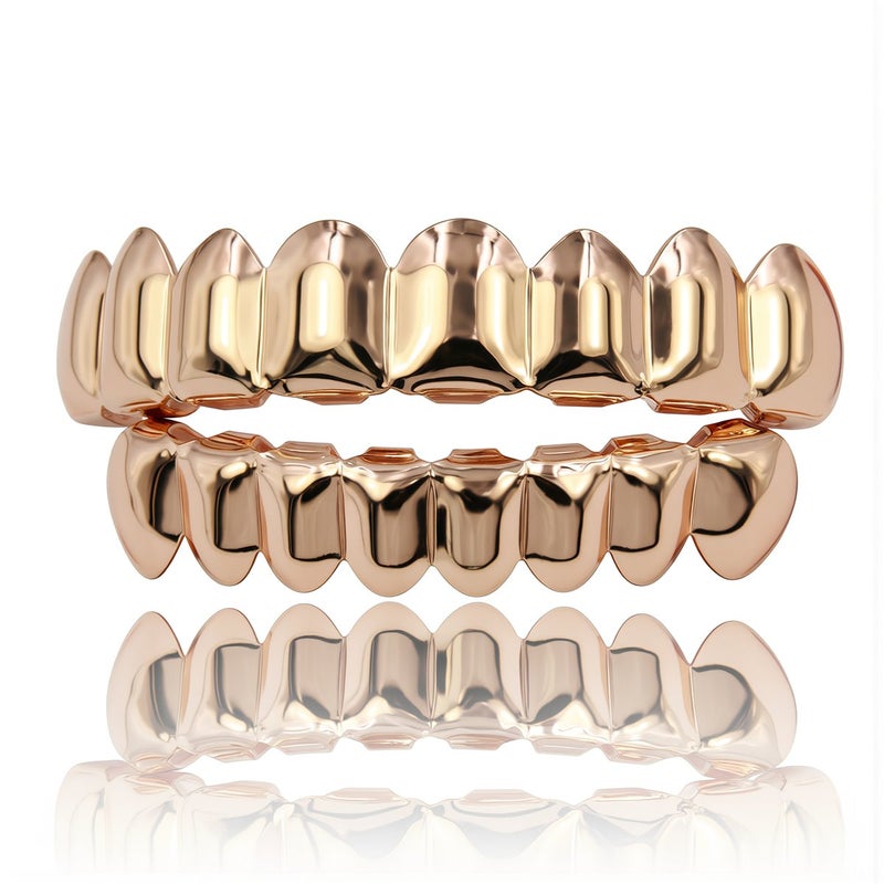 Fitting Smooth Grillz Top Bottom 8 Tooth Secure Fit No Slip Comfortable Wear - Image 1