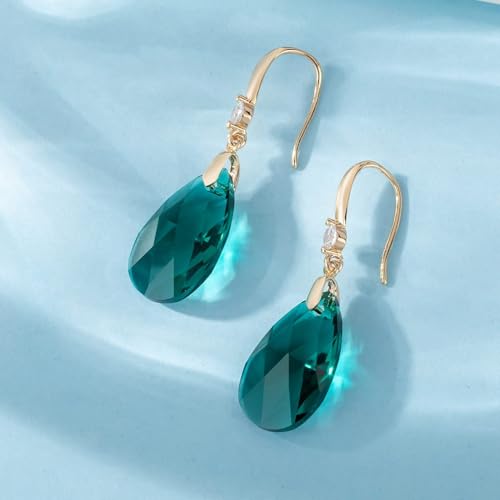 EVEVIC Austrian Crystal Teardrop Dangle Drop Earrings for Women - Image 5