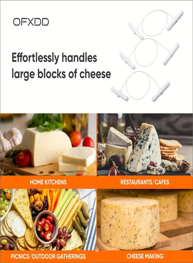 OFXDD Cheese Cutter with Wire - Stainless Steel Cheese Wire 23.62 Inch - Portable Cheese Cutter Wire with Handles for Soft and Hard - Wire Cheese Cutter Strings for Block and Slices, 3 Pcs - Image 4