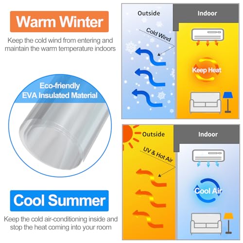 RELIANCER Magnetic Thermal Insulated Door Curtain,Waterproof EVA Door Cover,Fit Doors Size 34"x94.5",Temperature Protection Insulated Doorway Curtain Partition,Patio Self-Closing Doors Net Screen - Image 3