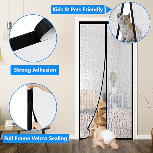 RELIANCER Magnetic Thermal Insulated Door Curtain,Waterproof EVA Door Cover,Fit Doors Size 34"x94.5",Temperature Protection Insulated Doorway Curtain Partition,Patio Self-Closing Doors Net Screen - Image 5