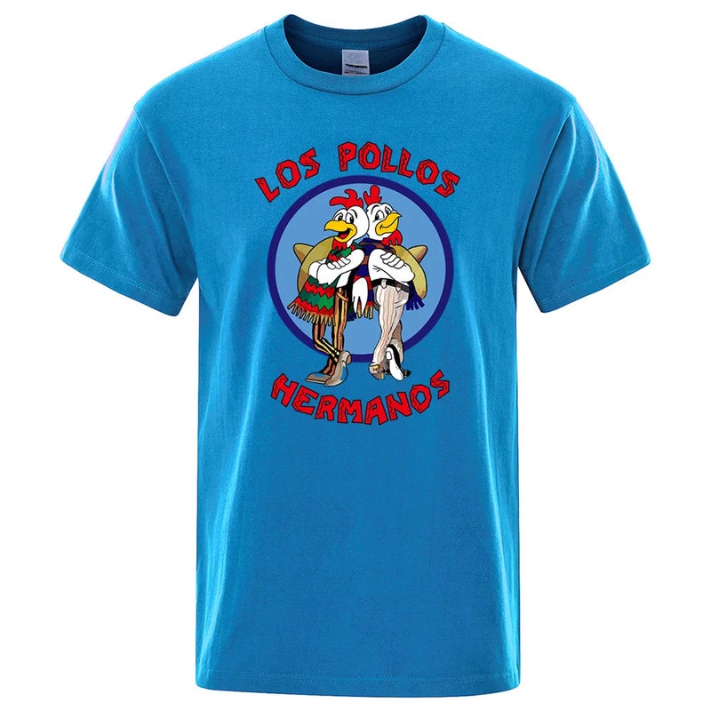 Los Pollos Hermanos Funny Printed T-Shirt Men'S Fashionable Casual Short-Sleeved Summer Pure Cotton Breathable T-Shirt - Image 5