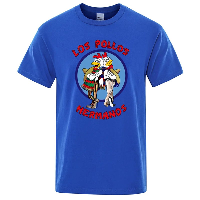 Los Pollos Hermanos Funny Printed T-Shirt Men'S Fashionable Casual Short-Sleeved Summer Pure Cotton Breathable T-Shirt - Image 4