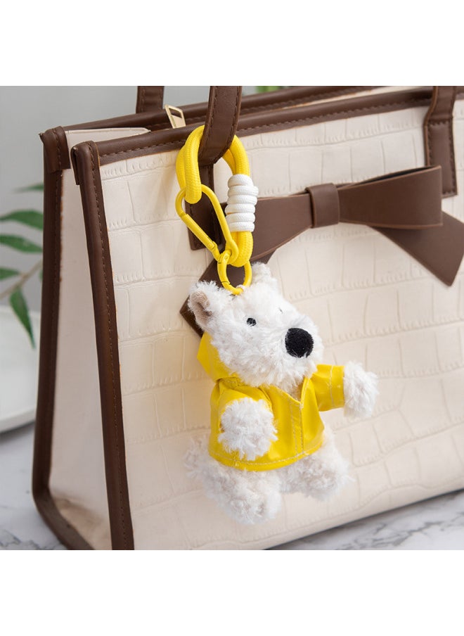 null - West Highland Plush Dog Pendant Doll Simulation Puppy Small Doll Plush Puppy Bag Bag Pendant Key-Specifications:West Highland Sitting Love White Sweater-Color:14CM - Image 1