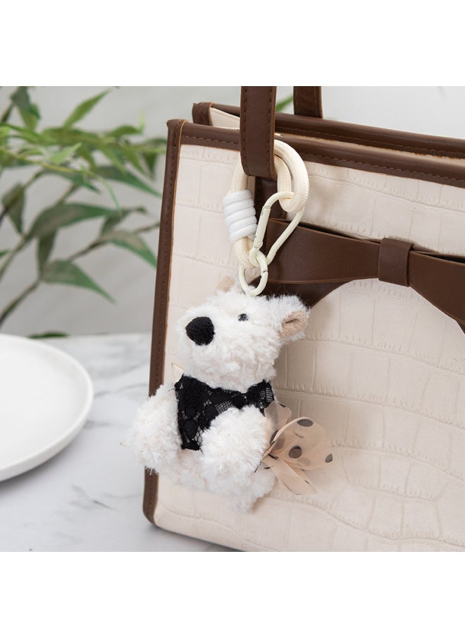 null - West Highland Plush Dog Pendant Doll Simulation Puppy Small Doll Plush Puppy Bag Bag Pendant Key-Specifications:West Highland Sitting Love White Sweater-Color:14CM - Image 1