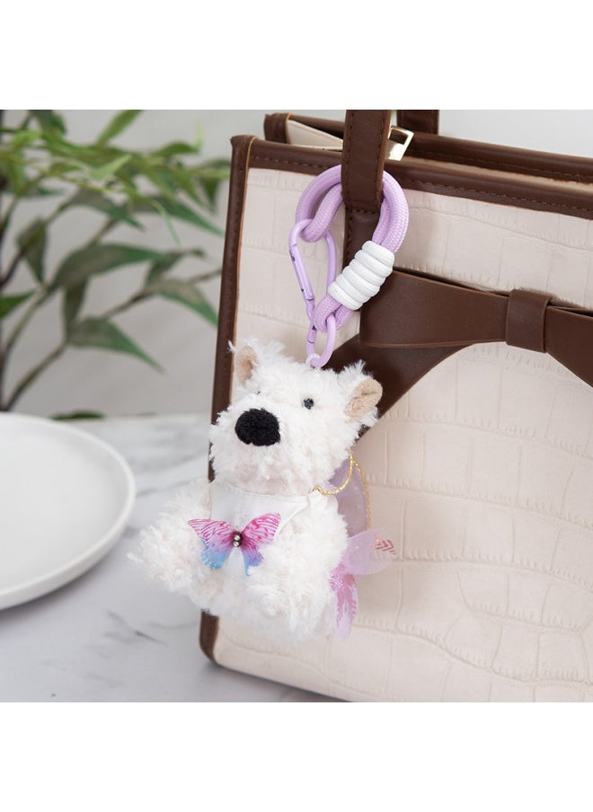 null - West Highland Plush Dog Pendant Doll Simulation Puppy Small Doll Plush Puppy Bag Bag Pendant Key-Specifications:West Highland Sitting Love White Sweater-Color:14CM - Image 1