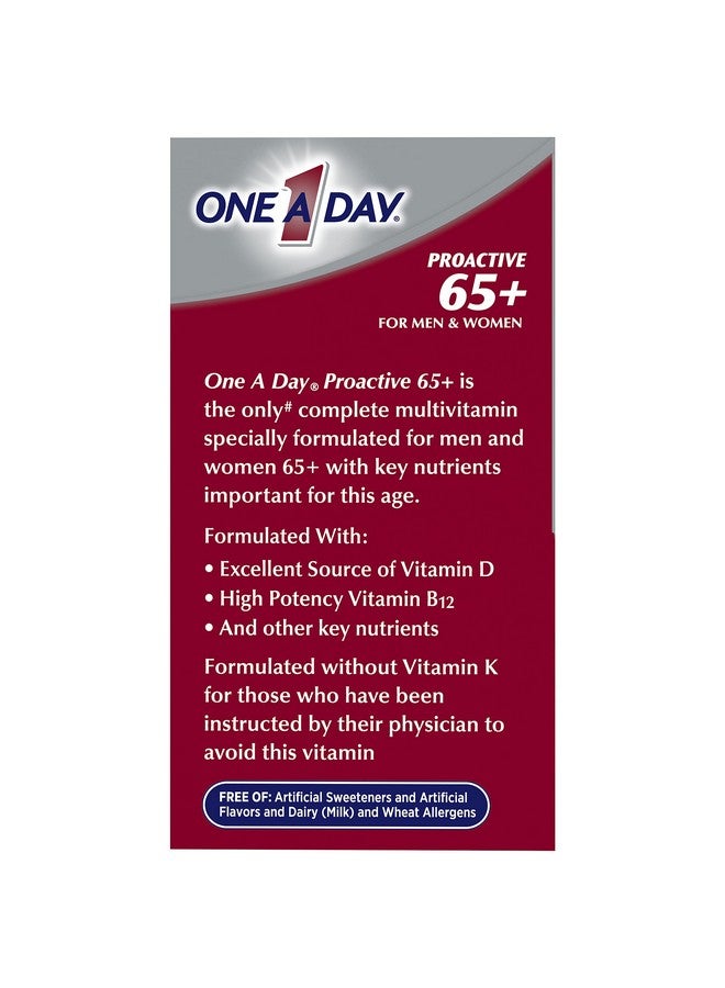 ONE A DAY Proactive 65+ Mens & Womens Multivitamin Supplement With Vitamin A Vitamin C Vitamin D And Zinc For Immune Health Support* Calcium Folic Acid & More Tablet 150 Count - Image 4