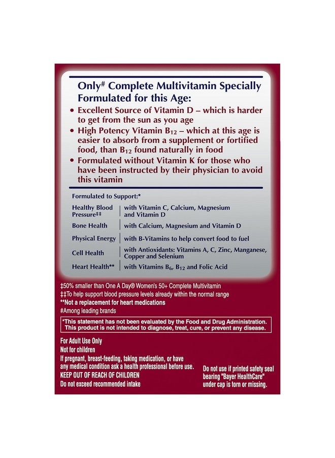 ONE A DAY Proactive 65+ Mens & Womens Multivitamin Supplement With Vitamin A Vitamin C Vitamin D And Zinc For Immune Health Support* Calcium Folic Acid & More Tablet 150 Count - Image 3