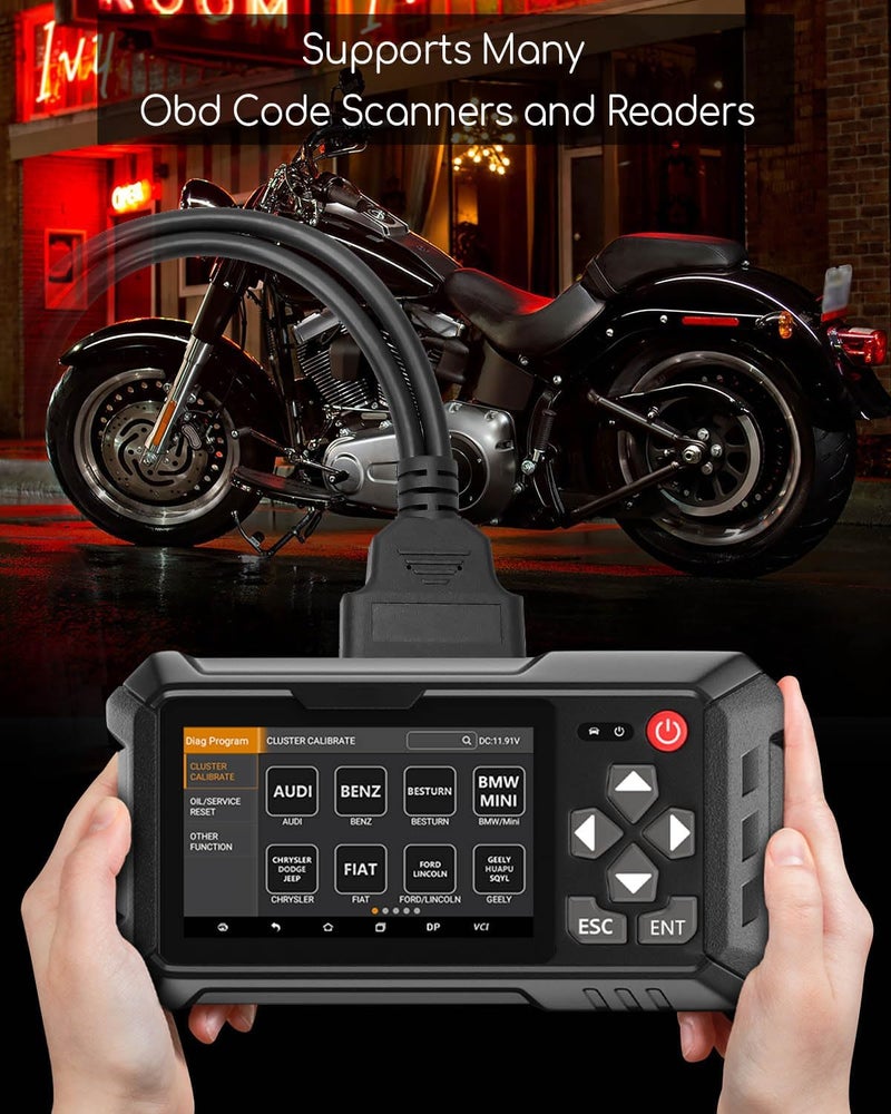 AUGREX 2 in 1 Motorcycle OBD2 Scanner Diagnostic Adapter Cable - Image 2