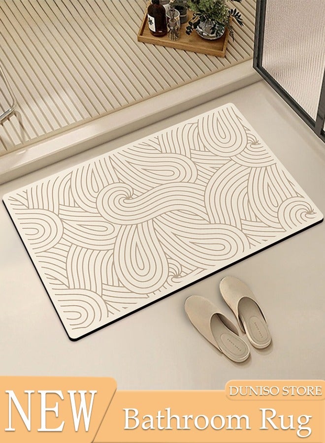 DUNISO Diatom Mud Bath Mat Bathroom Rug Mat Extra Soft and Absorbent Bath Rugs Non-Slip Quick Drying Floor Bath Tub Mat for Bathroom Floor Tub and Shower 40*60cm  - Image 1