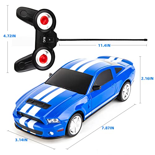 BDTCTK سيارة نموذجية عن بعد BDTCTK 1/24 فورد موستانج شيلبي GT500، ألعاب للأطفال والبالغين باللون الأزرق - Image 4