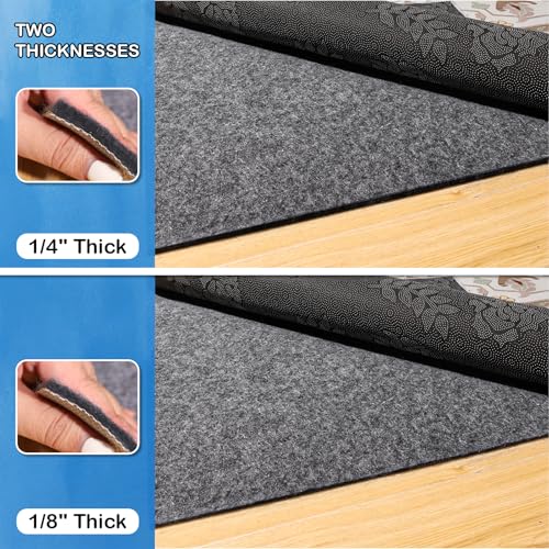 TUOTPE Non-Slip Rug Pads 6 x 9 ft, 100% Waterproof Extra Large Area Rugs Non Skid Rug Pad for All Floors and Finishes Durable Hardwood Floor Protective Felt Keeps Rugs in Place, Safe and Secure - Image 3