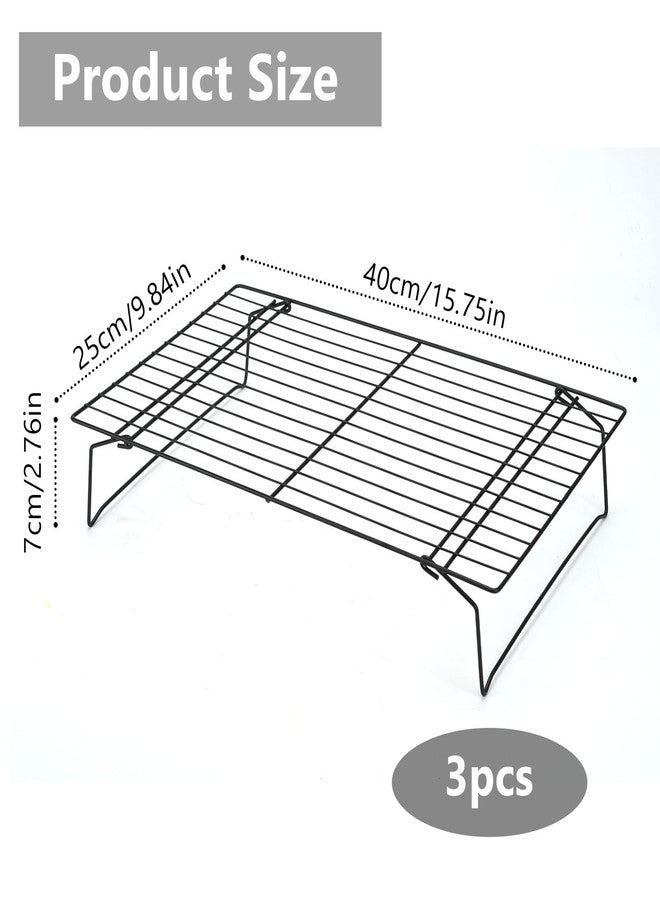 Zalaxt 3 PCS Baking Cooling Rack, Stainless Steel, Stackable 15.7 x 9.8 inch Cooking Cooling Racks for Roasting Grilling - Image 2