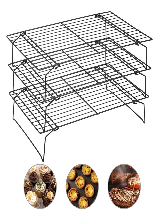 Zalaxt 3 PCS Baking Cooling Rack, Stainless Steel, Stackable 15.7 x 9.8 inch Cooking Cooling Racks for Roasting Grilling - Image 3