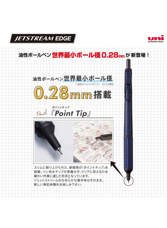 Uni قلم حبر جاف uni Jetstream EDGE بسُمك 0.28 مم، جسم ذهبي شامباني (SXN100328.25) - Image 4