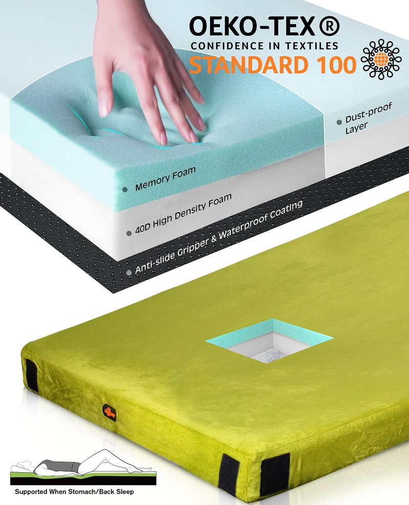 Gaialoop 3 Inch Memory Foam Camping Mattress, Dual Layer Thick Sleeping Camp Pad for Car Tent Cot, Roll-Up Portable Glamping Floor Bed for Guests Sleepover[Full: 75 * 54 * 3"] - Image 2