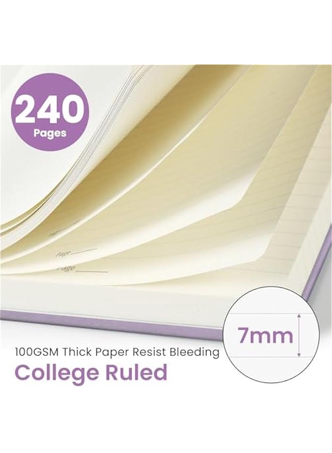 Arabest Lined Journal Notebook for Women, 240 s Thick College Ruled Journal for Writing, Hardcover Notebook for Work & Note Taking, Perfect for Office Home School Supplies, A5(5.7 x 8.6), Purple - Image 2
