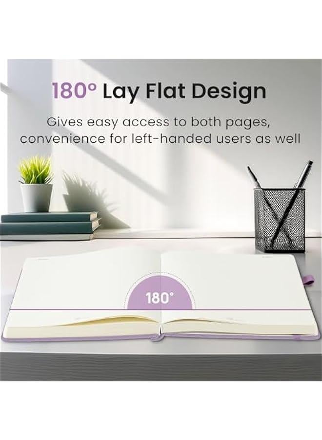 Arabest Lined Journal Notebook for Women, 240 s Thick College Ruled Journal for Writing, Hardcover Notebook for Work & Note Taking, Perfect for Office Home School Supplies, A5(5.7 x 8.6), Purple - Image 4