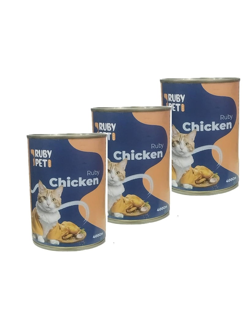 Ruby With Chicken Cat Wet Food 400g / 3 Cans