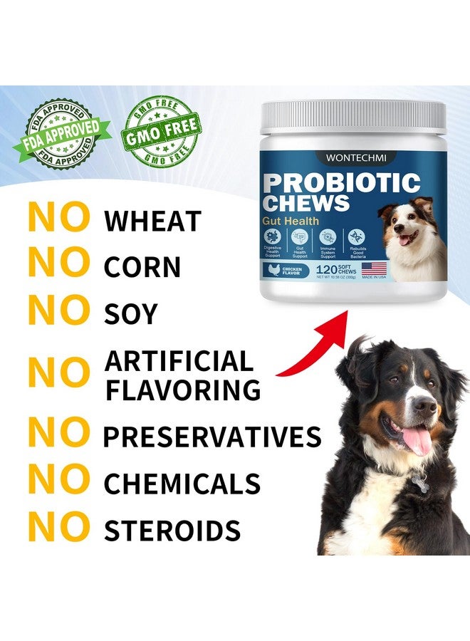 وونتيكمي البروبيوتيك للكلاب، تحسين حكة الجلد، حكة الأذن، صحة الأمعاء، توازن الخميرة، الحساسية، المناعة، البروبيوتيك للكلاب والإنزيمات الهضمية مع البريبايوتكس، تقليل الإسهال (دجاج، 120 مضغة) - Image 5