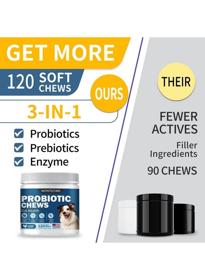 وونتيكمي البروبيوتيك للكلاب، تحسين حكة الجلد، حكة الأذن، صحة الأمعاء، توازن الخميرة، الحساسية، المناعة، البروبيوتيك للكلاب والإنزيمات الهضمية مع البريبايوتكس، تقليل الإسهال (دجاج، 120 مضغة) - Image 4