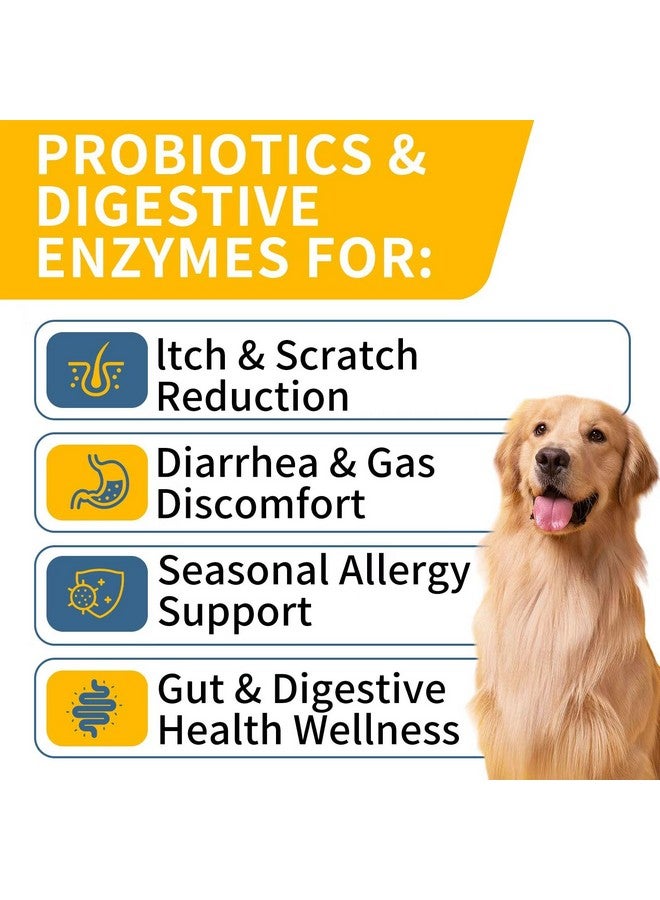 وونتيكمي البروبيوتيك للكلاب، تحسين حكة الجلد، حكة الأذن، صحة الأمعاء، توازن الخميرة، الحساسية، المناعة، البروبيوتيك للكلاب والإنزيمات الهضمية مع البريبايوتكس، تقليل الإسهال (دجاج، 120 مضغة) - Image 2