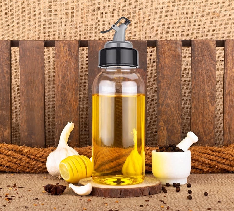 ROSEFINCH Oil Sprayer for Cooking Refillable Glass Oil Dispenser 500 ml Oil Bottle with Stopper with Mini Funnel Vinegar Glass Bottle for BBQ Salad Baking Grilling Roasting and Frying 2 Piece - Image 5