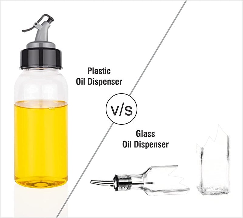 ROSEFINCH Oil Sprayer for Cooking Refillable Glass Oil Dispenser 500 ml Oil Bottle with Stopper with Mini Funnel Vinegar Glass Bottle for BBQ Salad Baking Grilling Roasting and Frying 2 Piece - Image 3