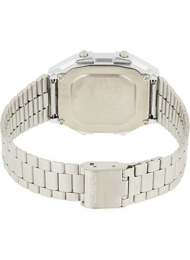 CASIO Casio Unisex Watch Grey Dial, Silver Band, A178WA-1ADF