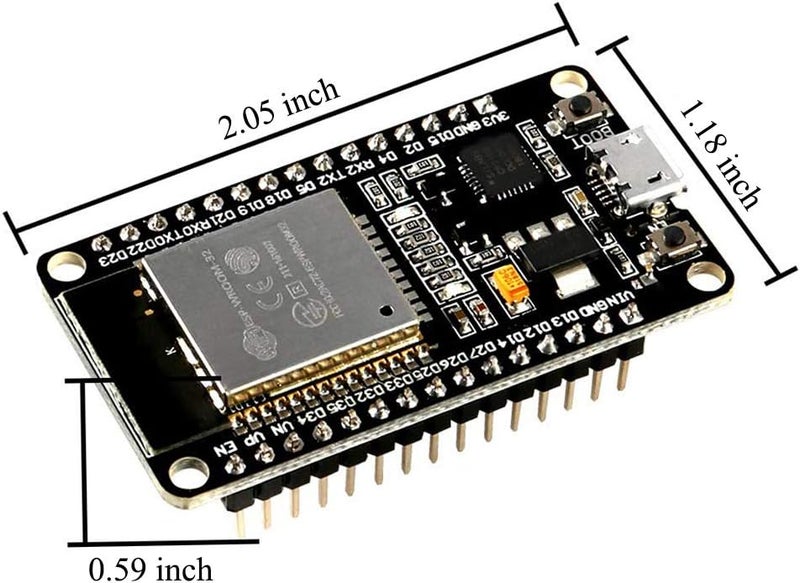 AiTrip 5 قطع ESP-WROOM-32 ESP32 ESP-32S لوحة تطوير 2.4GHz مزدوجة الوضع واي فاي + بلوتوث مع معالج دقيق مزدوج النواة مدمج مع هوائي RF AMP فلتر AP STA متوافق مع Arduino IDE - Image 5