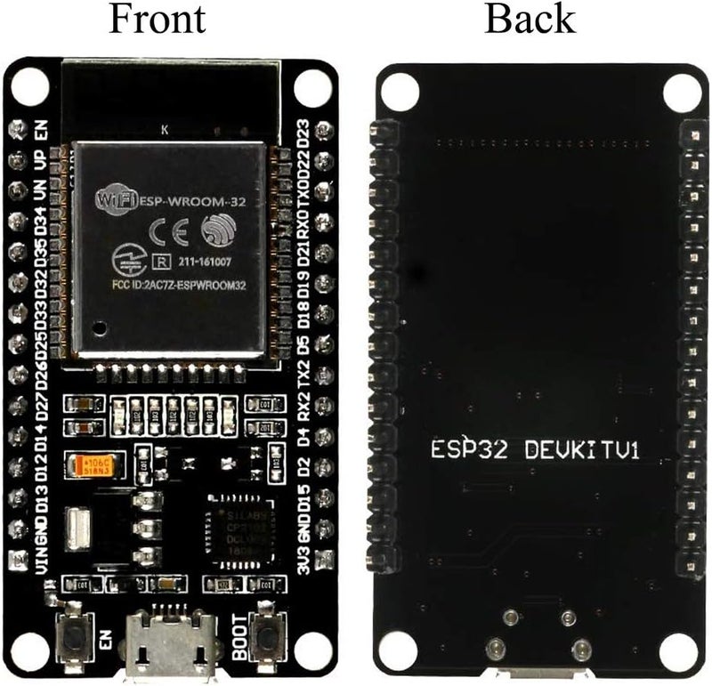 AiTrip 5 قطع ESP-WROOM-32 ESP32 ESP-32S لوحة تطوير 2.4GHz مزدوجة الوضع واي فاي + بلوتوث مع معالج دقيق مزدوج النواة مدمج مع هوائي RF AMP فلتر AP STA متوافق مع Arduino IDE - Image 4