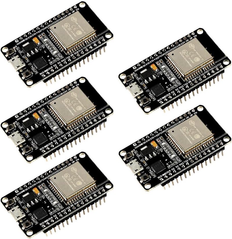 AiTrip 5 قطع ESP-WROOM-32 ESP32 ESP-32S لوحة تطوير 2.4GHz مزدوجة الوضع واي فاي + بلوتوث مع معالج دقيق مزدوج النواة مدمج مع هوائي RF AMP فلتر AP STA متوافق مع Arduino IDE - Image 1
