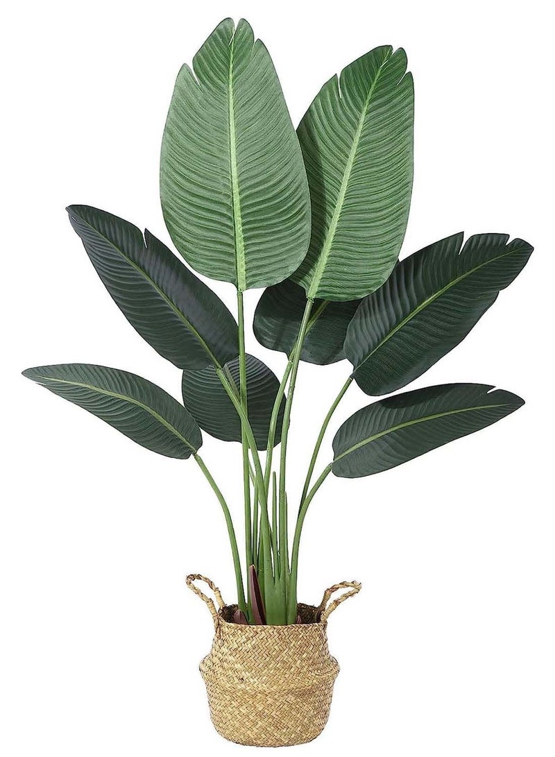 Viden 120CM Artificial Tree Fake Plant Pot Artificial Tree Decorative Greenery Belt Realistic Green Traveler Banana Leaf and Plastic Pot Home Decor Office Indoor Outdoor Balcony Living Room  - Image 1