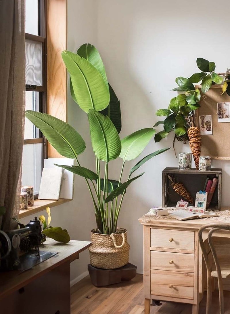 Viden 120CM Artificial Tree Fake Plant Pot Artificial Tree Decorative Greenery Belt Realistic Green Traveler Banana Leaf and Plastic Pot Home Decor Office Indoor Outdoor Balcony Living Room  - Image 2