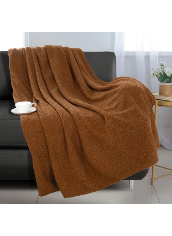 DANUBE HOME Takisha Throw Blanket Cozy And Soft for Living Room, Bedroom, Sofa, And Bed – Warm And Stylish Home Decor, Perfect Gift Idea 127x154cm - Brown