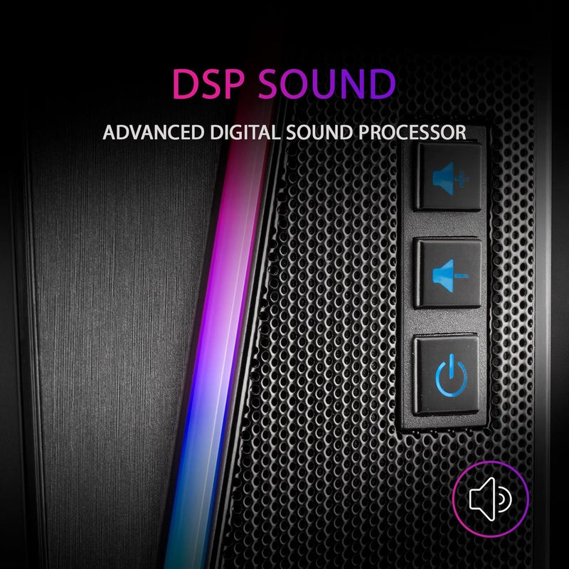 مارس_جيمنج مارس جيمنج MS7، مكبر صوت RGB، بلوتوث 5.0 + مقبس 3.5، صوت DSP 20 واط، أسود - Image 4