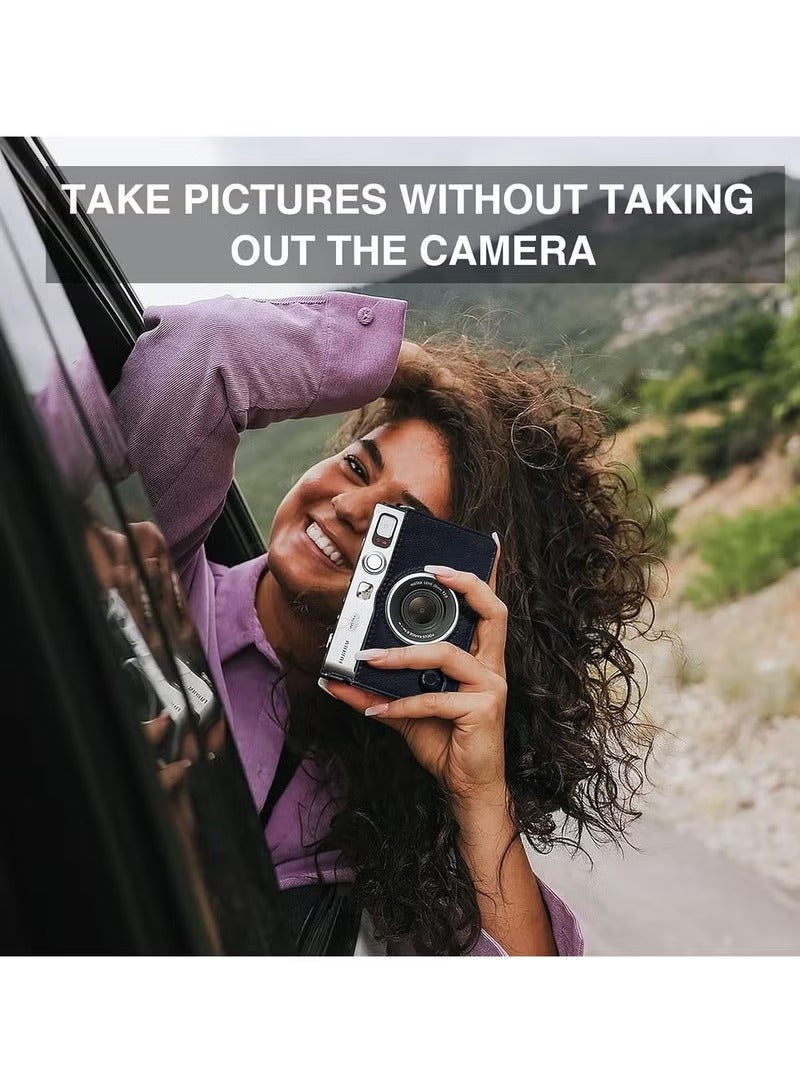 Case for Fuji Mini EVO,Camera Case Compatible for Fuji Mini EVO Camera with Adjustable Shoulder Strap in Black Lychee Texture Horizontal Style - Image 4