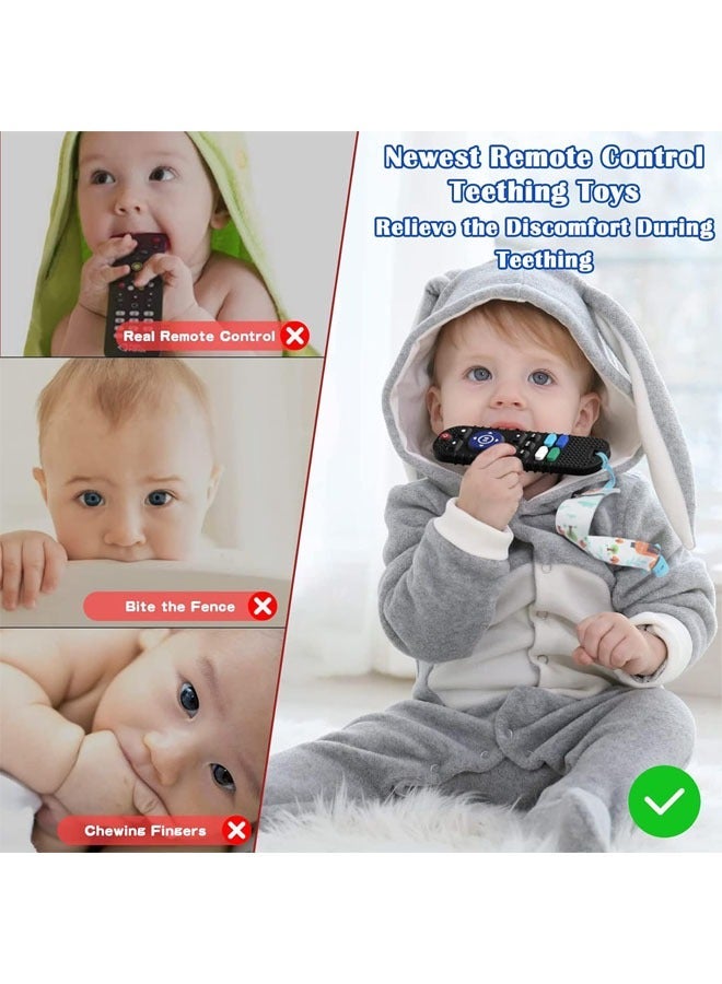 كابتن تيك 2 Pack Baby Teether Toy, 2 Pack Remote Control and Game Controller Teething Toys for Baby 3-24 Months and Up, Chew Toys for Boys and Girls Gifts, Black - Image 3