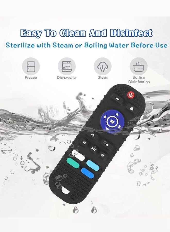 كابتن تيك 2 Pack Baby Teether Toy, 2 Pack Remote Control and Game Controller Teething Toys for Baby 3-24 Months and Up, Chew Toys for Boys and Girls Gifts, Black - Image 4