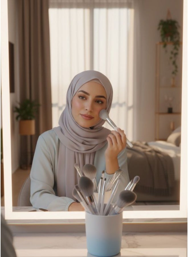 إينرجي مجموعة فرش مكياج من 10 قطع مع حامل - فرش ناعمة للوجه والعينين، مقابض طويلة من مادة ABS، طقم فرش تجميل مع حامل تخزين - Image 4