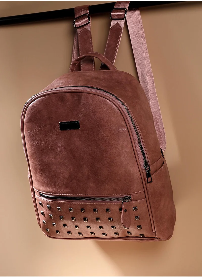 Haute Sauce Studded Backpack - Nude Pink