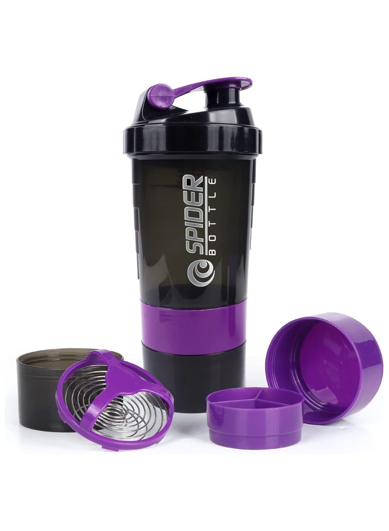 Shaker Bottle,16oz Shaker Cup,Protein Shaker Bottle with Storage & Shaker Ball,GYM Shaker Bottles for Protein Shakes,Sports Shake Mixer Bottle,100% Leak Proof,BPA Free,3 Layer - Image 1