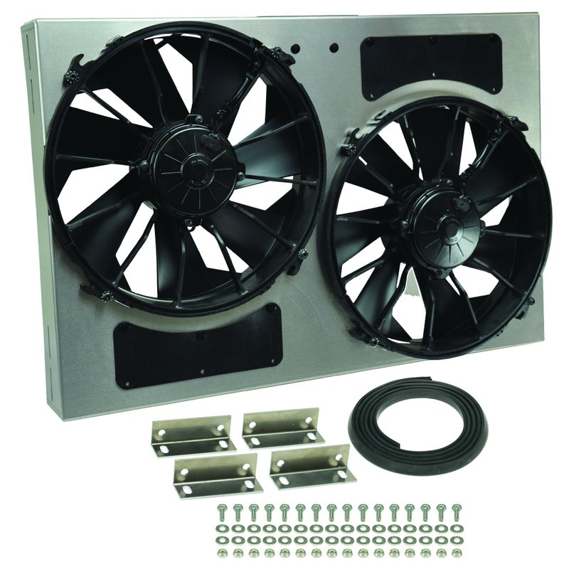 Derale Performance 16826 GrayBlack High Output Dual Radiator Fan