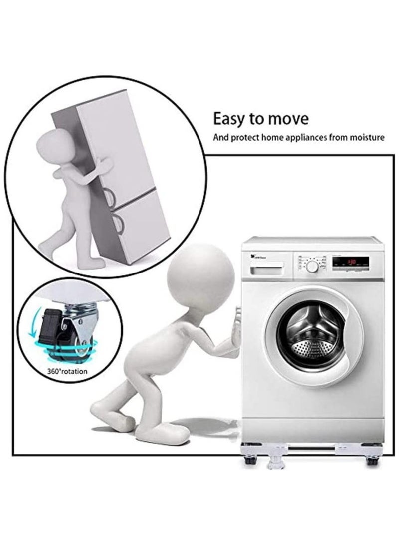 Washing Machine Base Universal Furniture Dolly with 4 Wheels, 60-80 CM Size Adjustable, 135 KG Load, Mobile Stand Holder Rack Bracket for Washer Dryer Refrigerator - Image 2