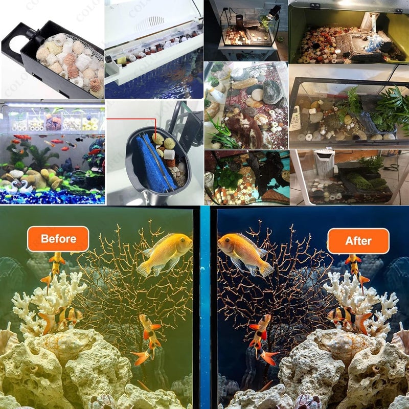 colourful - Aquarium Filter Media | Improved Water Quality and Healthy Fish Tanks (450g, Ceramic White Balls) - Image 5