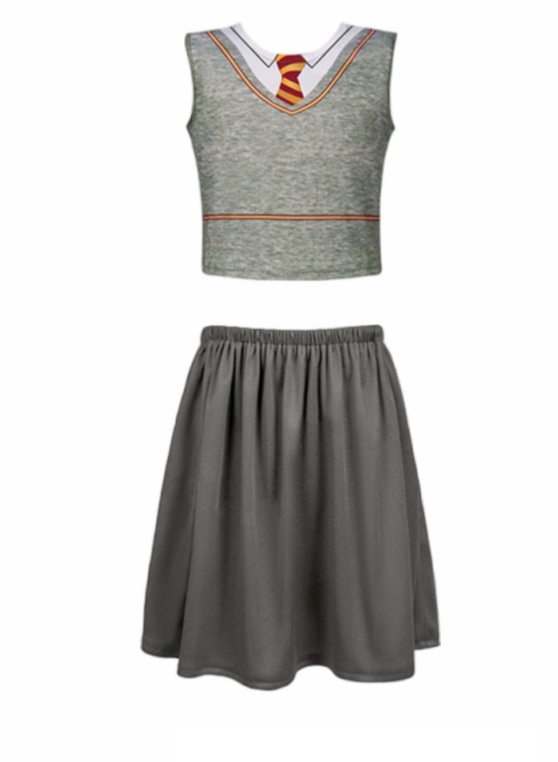 Girls' 3-piece Role-Playing Costume Set Costplay including Vest, Skirt, Cloak - Image 4