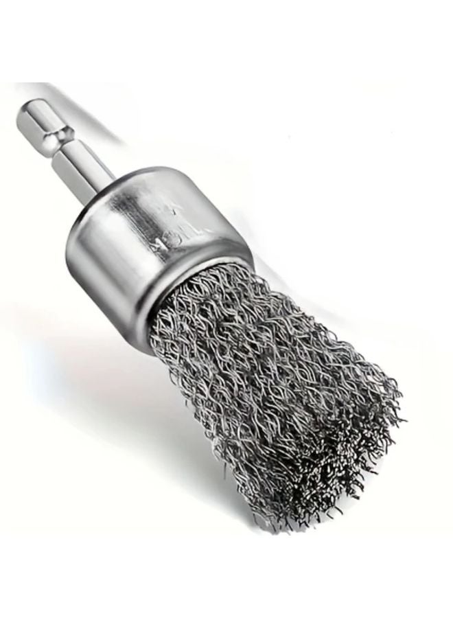 Long Handle Steel Brush Rust Remover Metal Wood Pole Bowl Electric Drill Grinding - Image 1